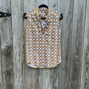 0039 Italy Sleeveless Polka Dot Ruffle Top size XS